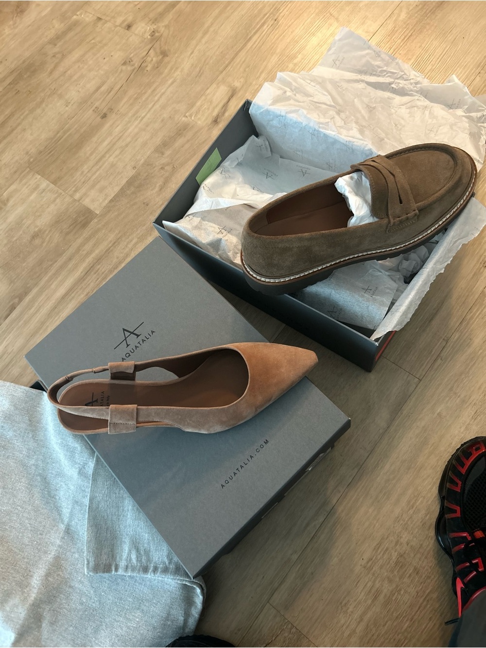Aquatalia Men's Olive Suede Penny Loafer